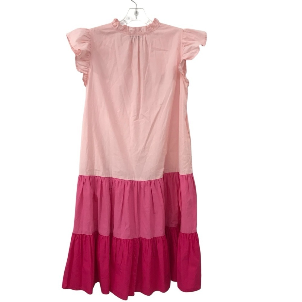 Pinch Pink Ruffle Tiered Dress Size Small Flutter Sleeves - Picture 2 of 4